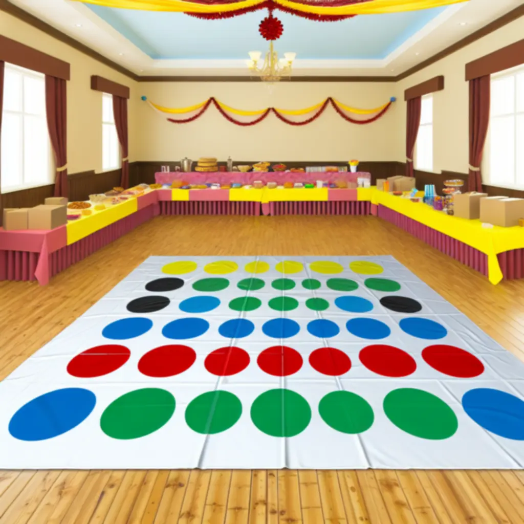 Biztonságosan kialakított beltéri Twister játéktér